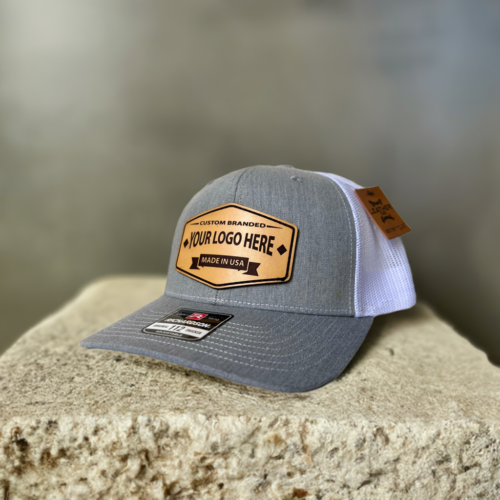 (100 Pack) Custom Leather Patch Hats