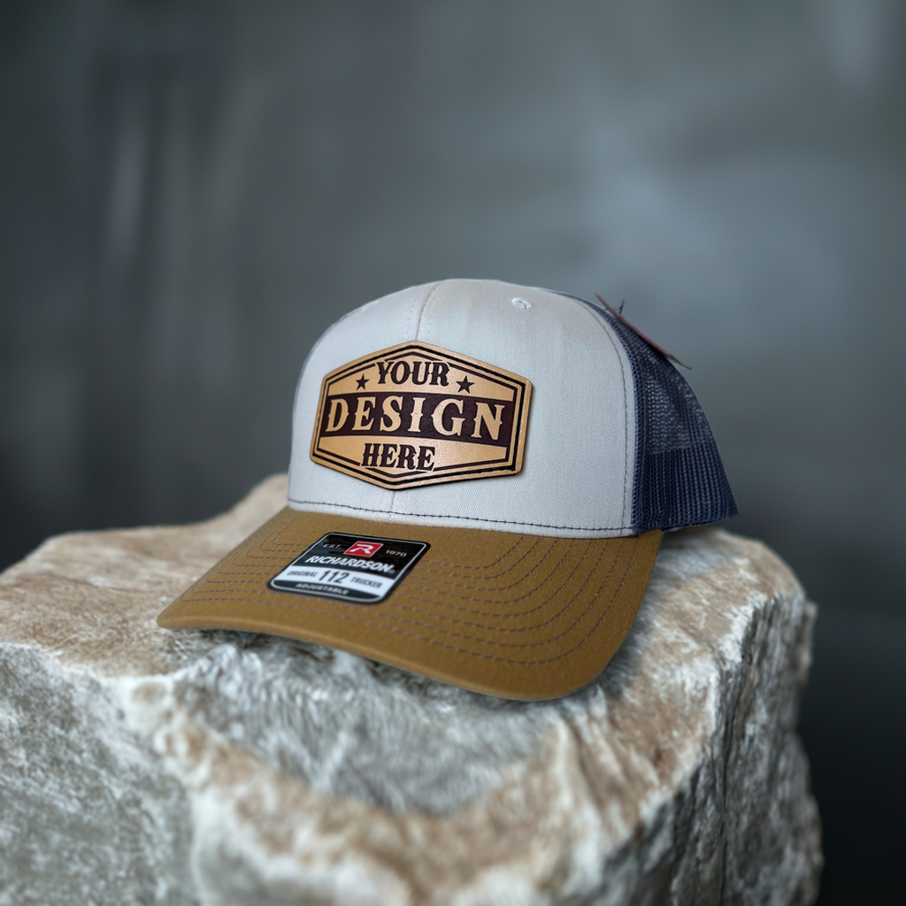 (100 Pack) Custom Leather Patch Hats