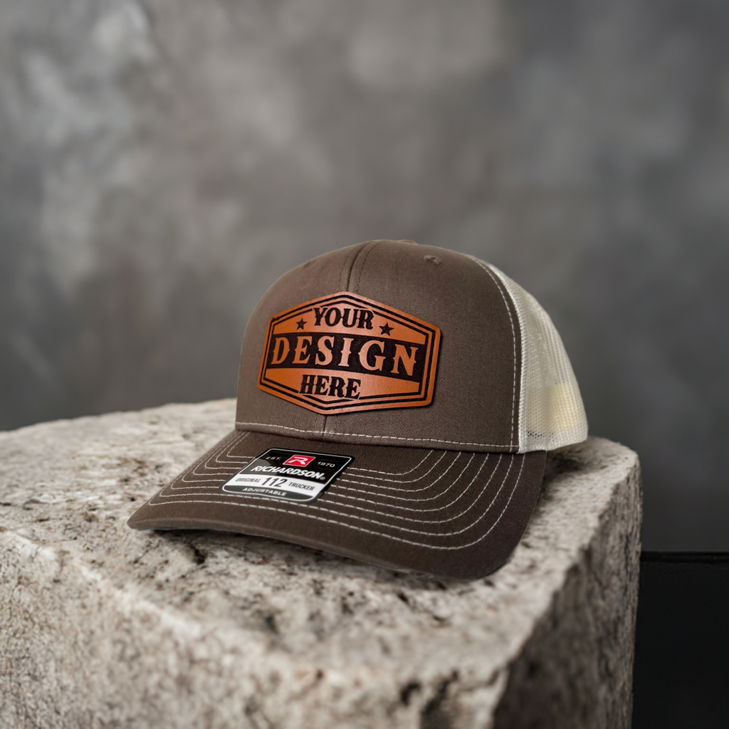 (100 Pack) Custom Leather Patch Hats