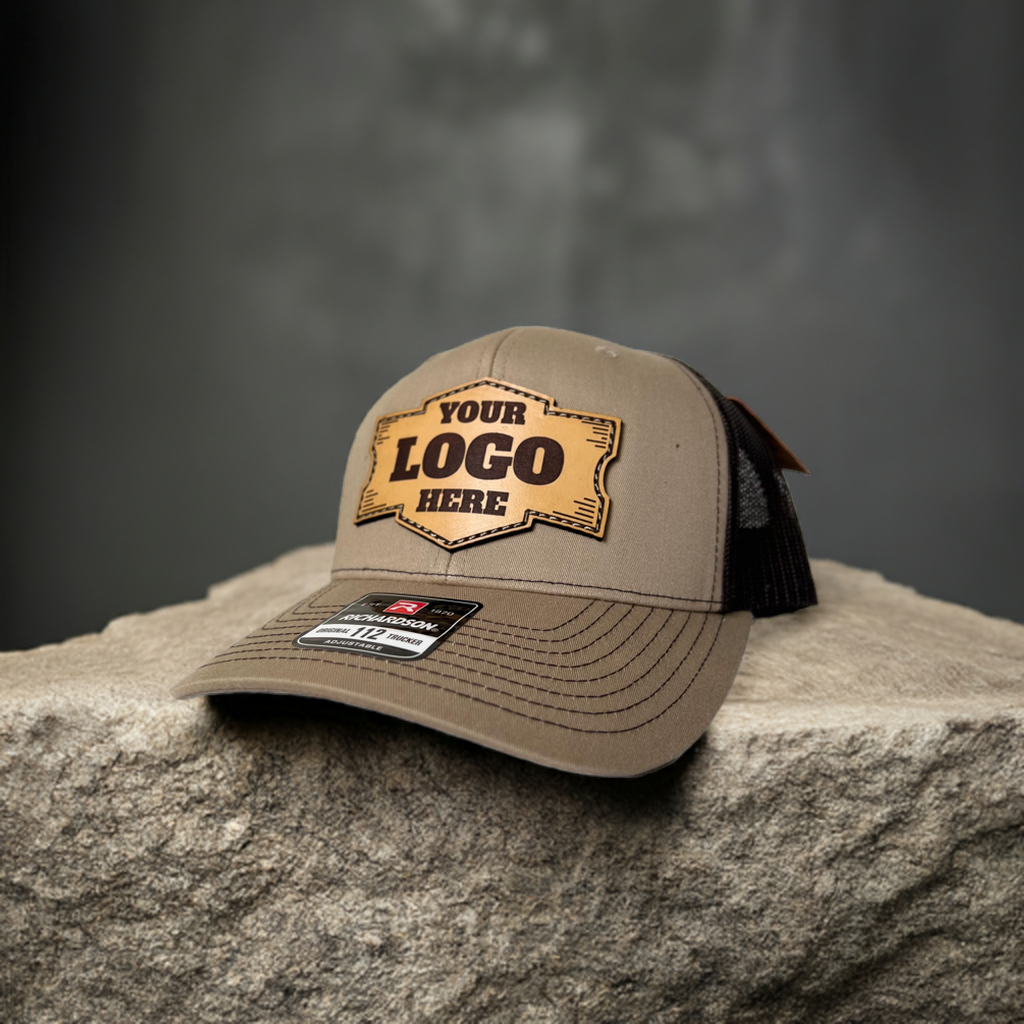 (100 Pack) Custom Leather Patch Hats