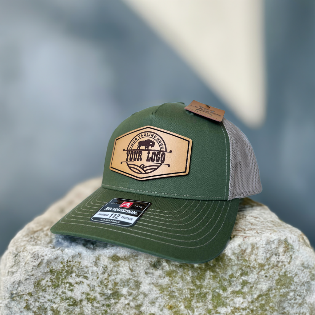 (100 Pack) Custom Leather Patch Hats