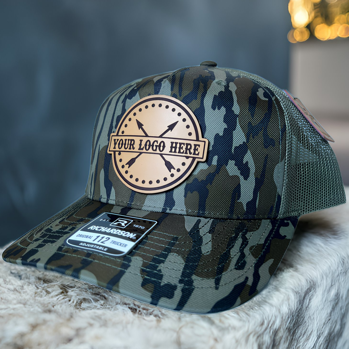 (6 Pack) Custom Leather Patch Hats Wholesale