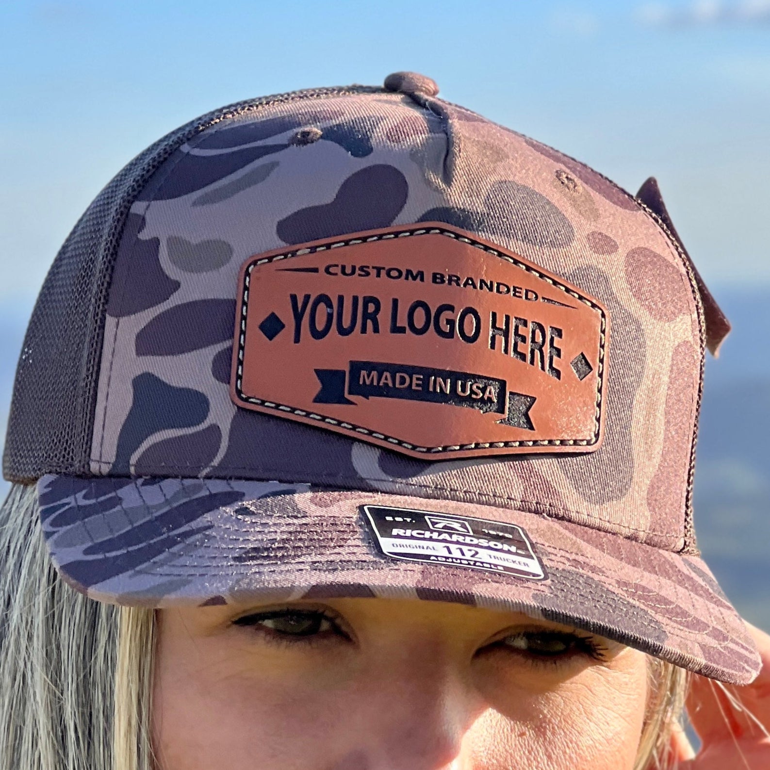 (6 Pack) Custom Leather Patch Hats Wholesale