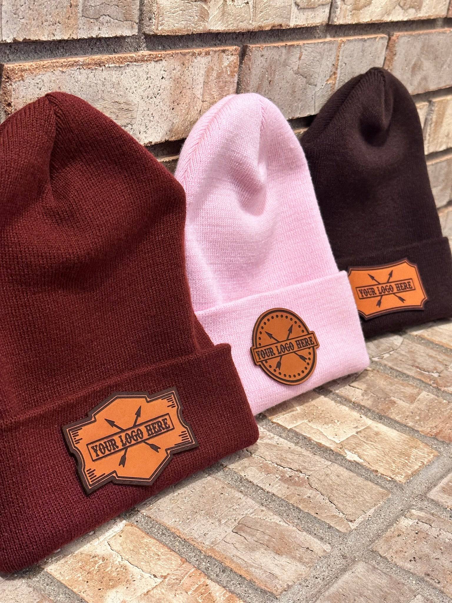 Custom Beanies Leather Patch - Leathering