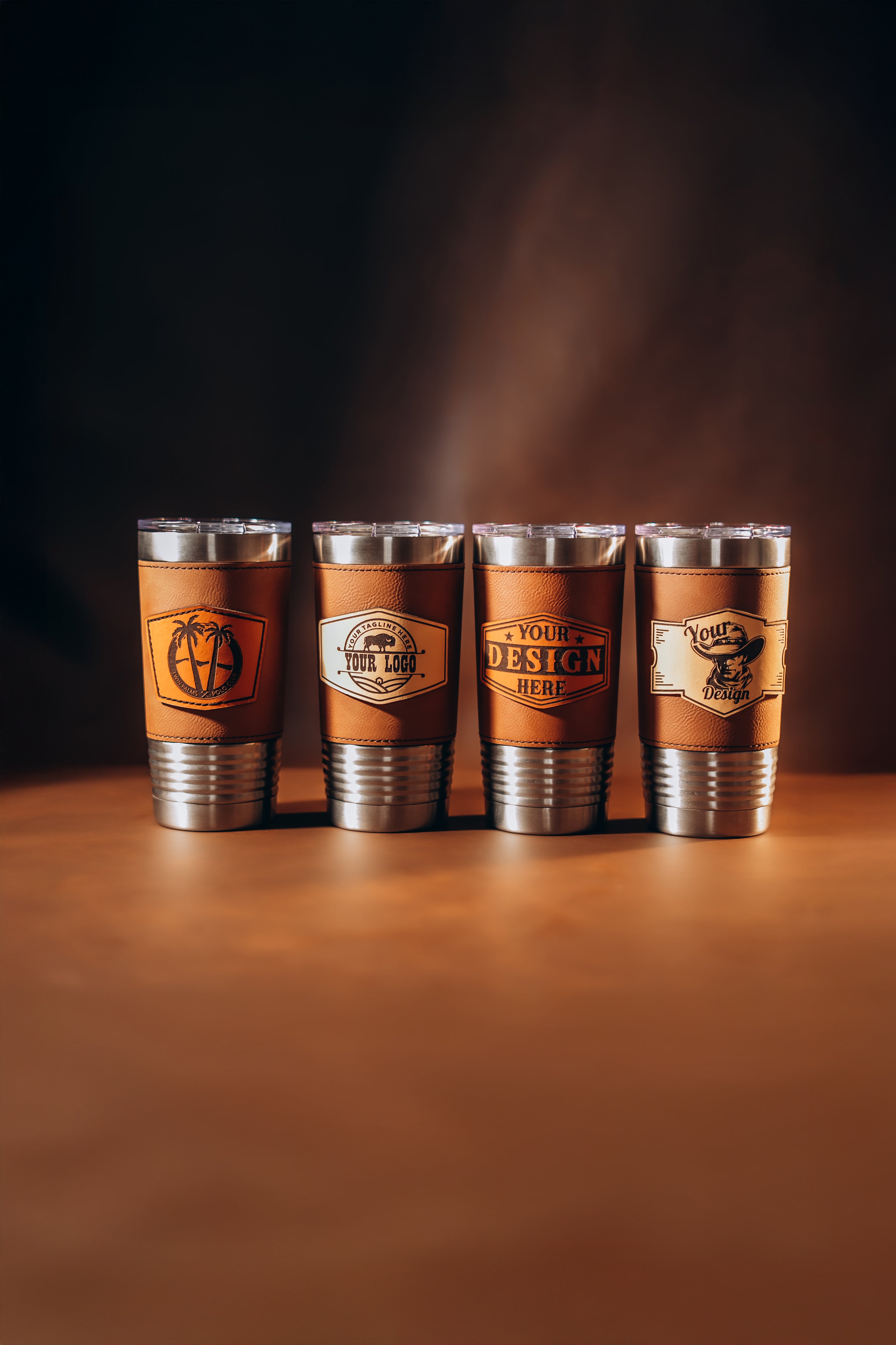 Custom Leather Tumblers
