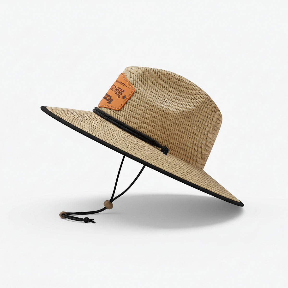 Custom Straw Hats with Leather Patch