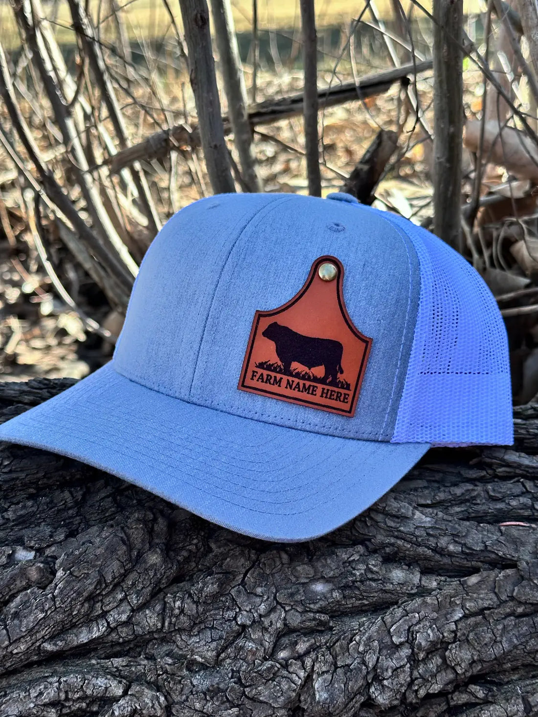 Mooo-ve Over, Boring Hats: Custom Cattle Tag Leather Patch Hats Are Here to Steal the Show!