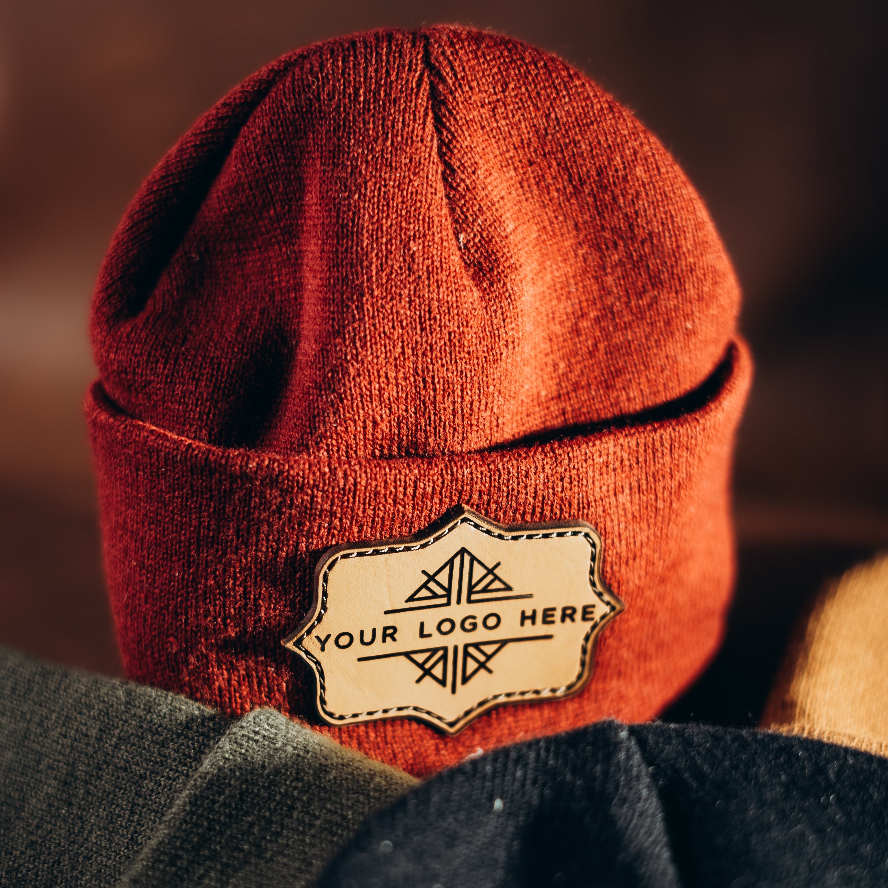 Custom Beanies Leather Patch