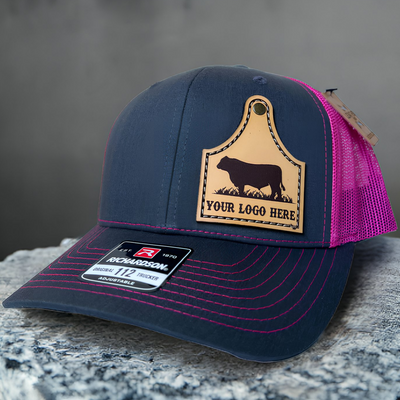 Richardson 112 Genuine Leather Patch Hats Laser Engraved - Leathering