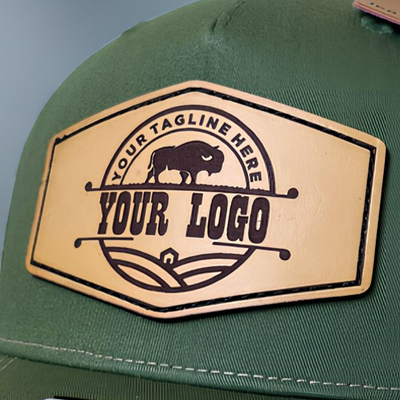 (12 Pack) Custom Leather Patch Hats - Leathering