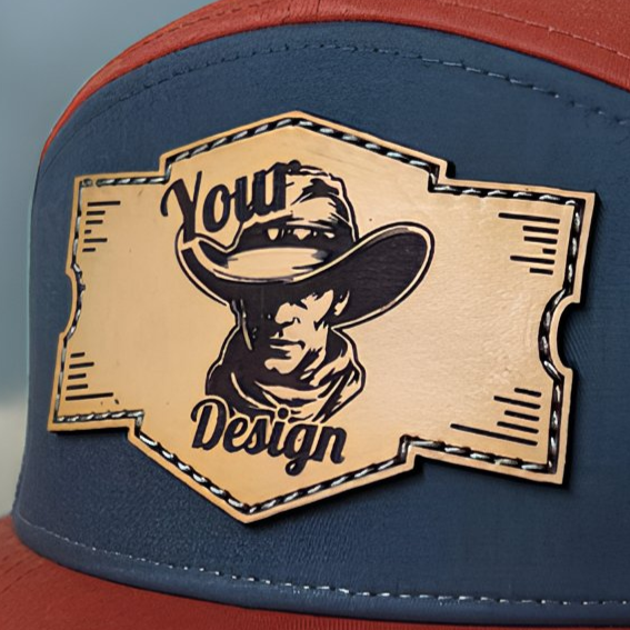 Custom Leather Patch Hats Richardson 168 Laser Engraved