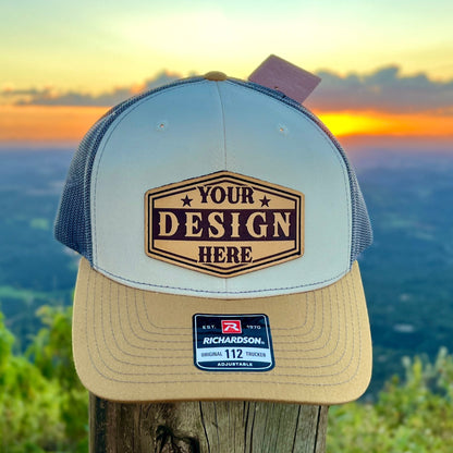 (6 Pack) Custom Leather Patch Hats Wholesale
