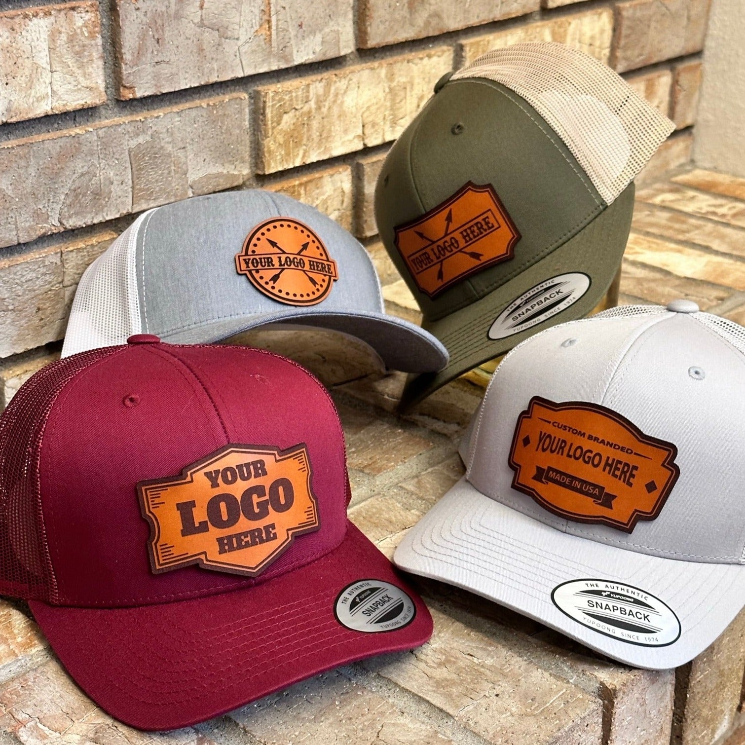 100 Pack) Custom Leather Patch Hats – Leathering