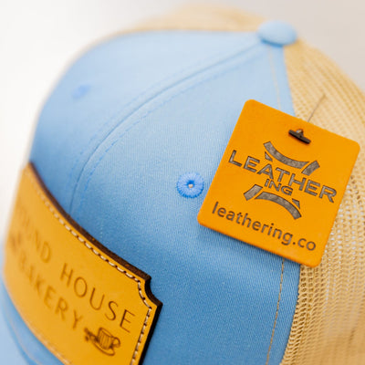 Custom Leather Patch Hats Richardson CAMO Laser Engraved - Leathering