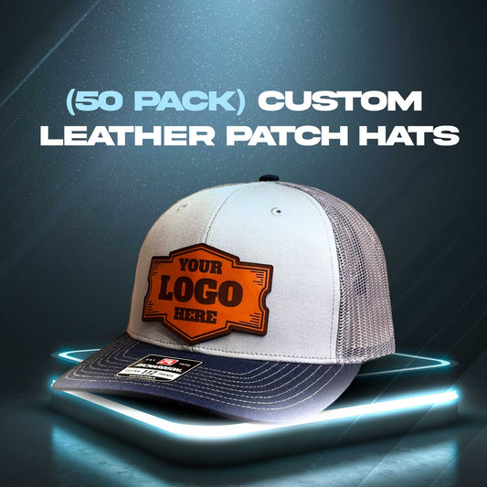 (50 Pack) Custom Leather Patch Hats
