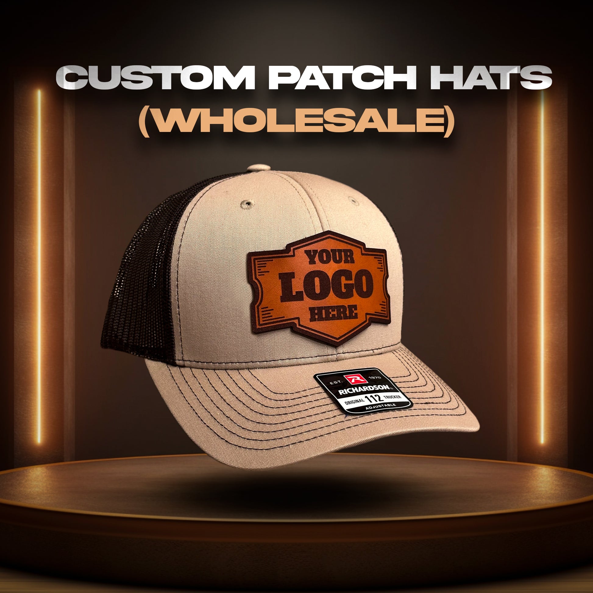 Custom Leather Patch Hats - Full Grain Italian Leather - Leathering