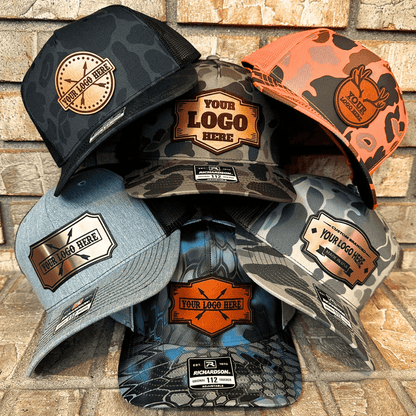 Custom Leather Patch Hats Full Grain Italian Leather Leathering