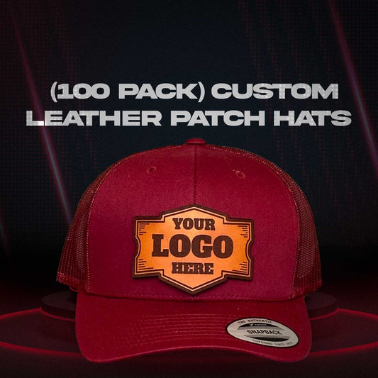 (100 Pack) Custom Leather Patch Hats