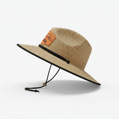 Custom Straw Hats with Leather Patch