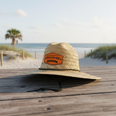 Custom Straw Hats Leather Patches - Leathering