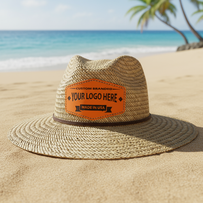 Custom Straw Hats Leather Patches